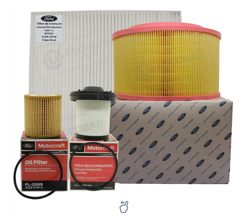 Kit 4 Filtros Completo Ford Ranger Diesel Puma 2.2 3.2