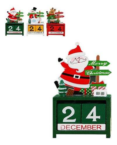 Mini Adorno De Calendario Navideño De Madera Con Forma De Cu