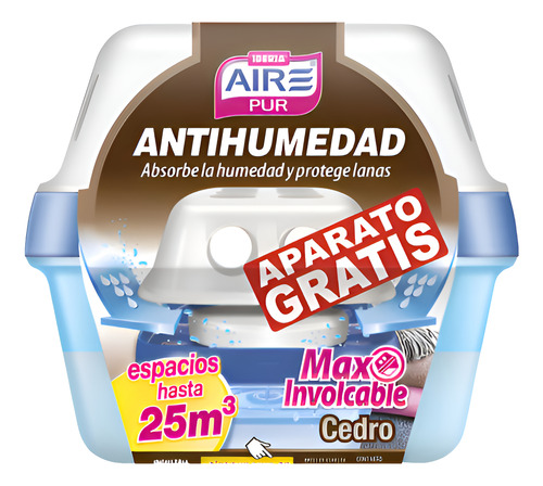 Pack X2 Aire Pur Antihumedad Polillas Hasta 25 M3 C/ Aparato