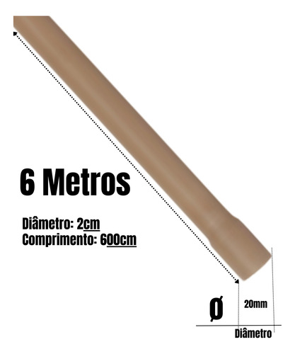 Cano Tubo Pvc Soldável Marrom 20mm 6 Metros Hidráulico