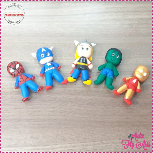 10 Aplique Herois, Em Biscuit Lembrancinha, Laço