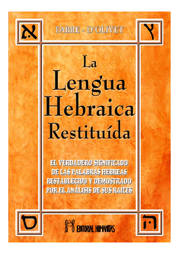 La Lengua Hebraica Restituida Tomo 1 Y 2 Oferta