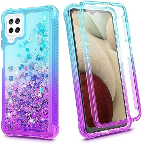 Funda Ruky Samsung Galaxy A12, Glitter Liquid Full Body Cove