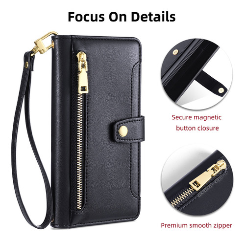 Funda De Cuero Para iPhone Carcasa De Bolsa Con 2 Correa