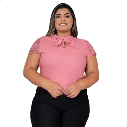 Blusa Feminina Manga Curta Plus Size