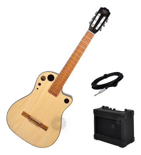 Guitarra Electro Criolla Clasica Media Caja Elite Ampli 5w