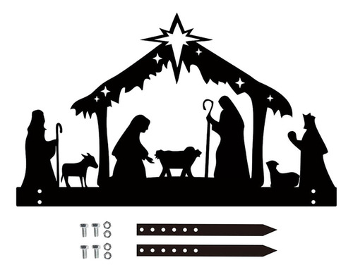 Esculturas De Metal Estatua De Nacimiento De Jesús Navidad