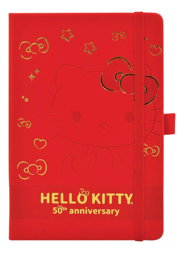 Libreta De Notas Premium Hello Kitty 50 Aniversario Color Rojo