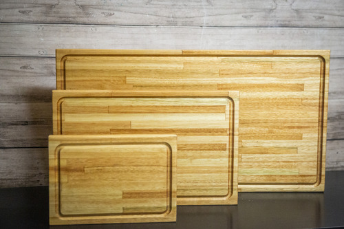 Tabla Asado Gourmet 30x48 Madera Eucalipto Sin Manija Marrón