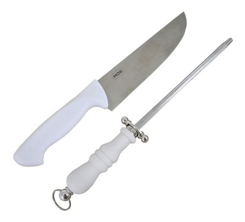 Set Juego Cuchillo Con Chaira Mor Ideal Para Asador