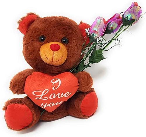 Día De San Valentín Oso De Peluche De Peluche Con Corazón T