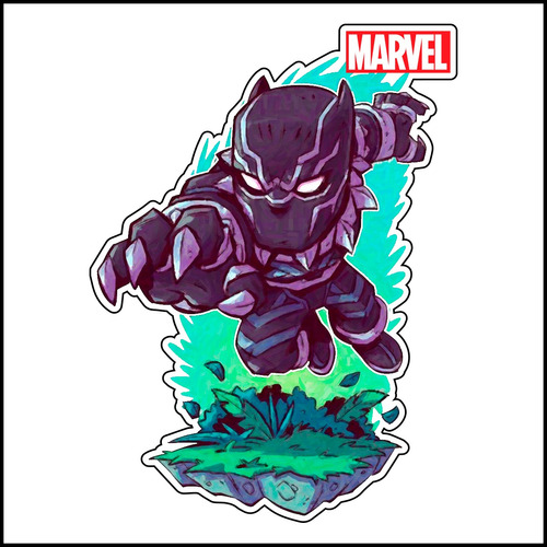 Vinil Sticker Decorativo Black Panther Marvel - 48cm