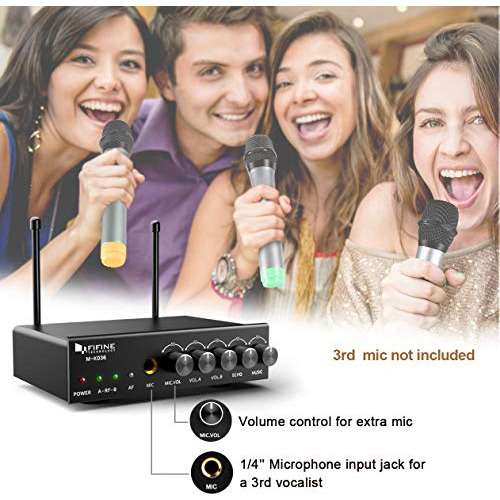Sistema Microfono Inalambrico De Karaoke Doble Canal Uhf