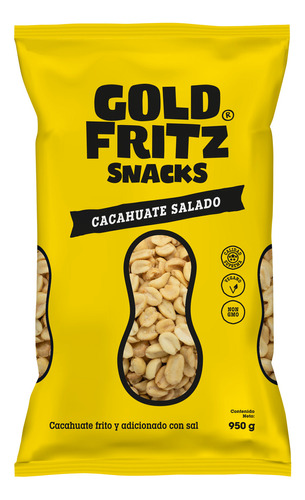 Cacahuate Salado Gold Fritz 950gr