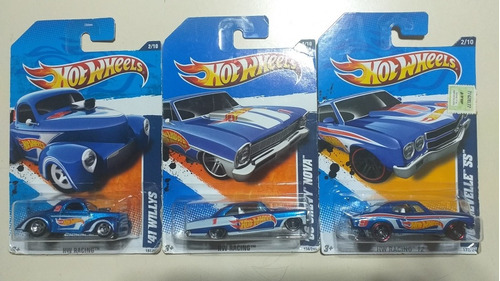 Hot Wheels Racing Lote 41 Willys 66 Chevy Nova 70 Chevelle