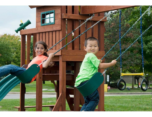 Juego Infantil De Madera Palace Con Columpios, Resbaladilla