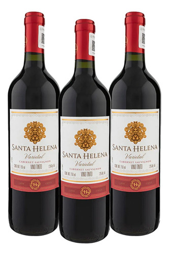 Pack De 3 Vino Tinto Santa Helena Cabernet S. 750ml
