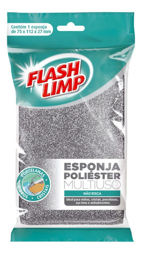 Esponja De Limpeza Multiuso Poliester Não Risca Flash Limp 