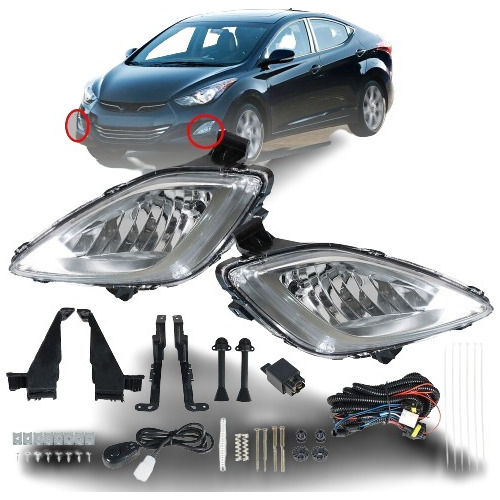 Juego Kit Faros De Niebla   Elantra Hyundai 2011-2012-2013 