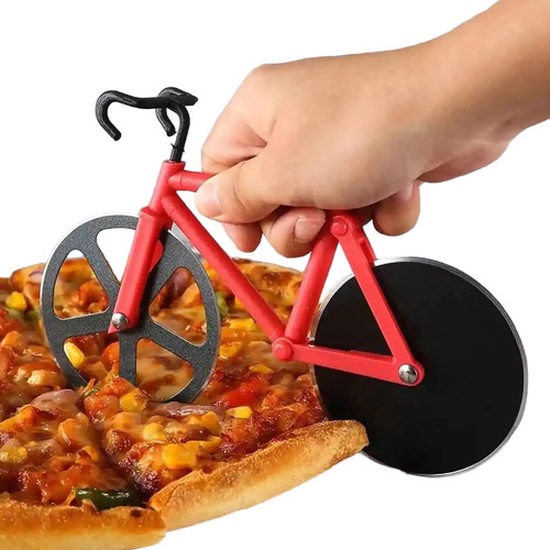 Bello Y Funcional Cortador De Pizza.  Forma De Bicicleta 