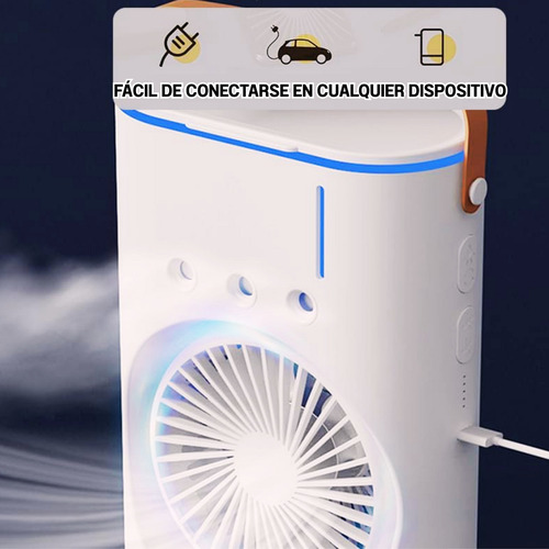 Ventilador De Escritorio 2 Niveles Oscilatorio Con Humidificador Luz Led Potente 3 Niveles Marca Leiej Abanico