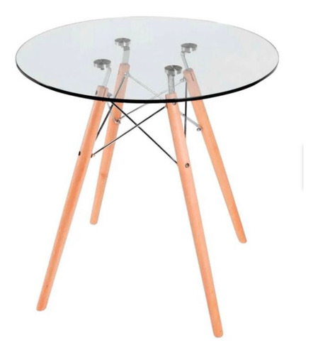 Mesa Eames Vidrio  Circular 100cm