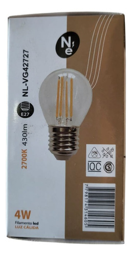 Lámp. Filamento Led 4w E27 Cálida Nova Electricity Pack X 7 Blanco Cálido