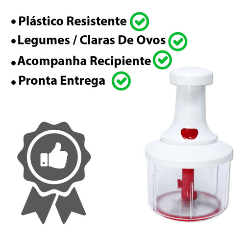 Imagem 7 de 8 de Processador Manual Alimento Bate Legumes Verdura Cozinha