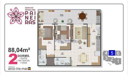 Imagem 21 de 21 de Apartamento Com 2 Dormitórios Sendo 1 Suíte, À Venda, 83 M² Por R$ 502.150 - Maracanã - Praia Grande/sp - Ap0830