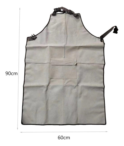 Delantal De Soldadura Resistente Con Bolsillo 60cmx90cm Gris