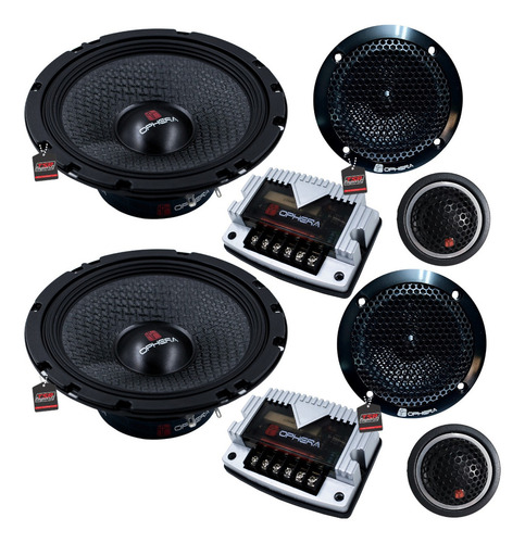 Alto Falante Kit 3 Vias Ophera Op90 6 Polegadas 220w Rms Som