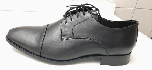 Sapato Social Couro Pelica Preto Design Italiano A Mão 44 45