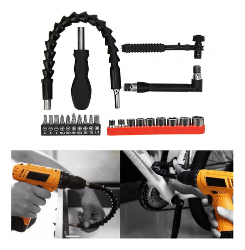 Extensión De Taladro De Destornillador Flexible 23 Piezas