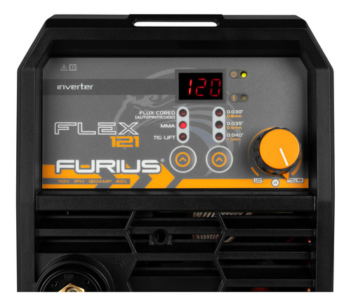 Soldador Inversor Microalambre Furius Flex 121 110v Elec Tig Color Amarillo Frecuencia 50 Amarillo