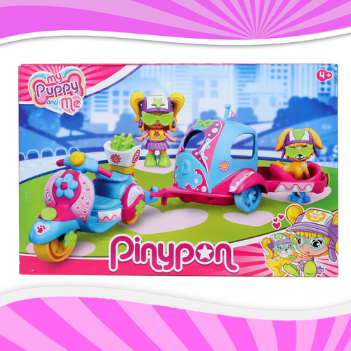 Pinypon Puppy Motorbiker Set Muñeca Con Accesorios Famosa