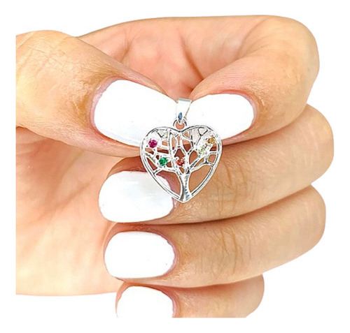 Dije Arbol De La Vida En Forma De Corazon De Plata 925 D 6 