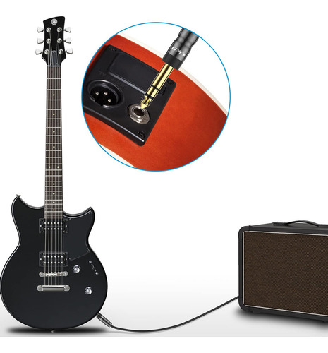 J&d Cable De Instrumento Trs De 1/4 Pulgada, Carcasa De Cobr
