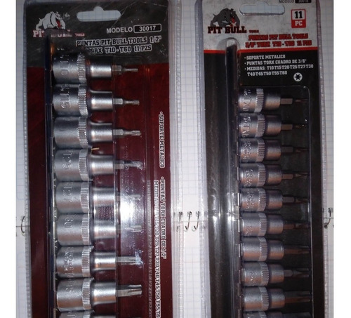 Dados Puntas Torx Entrada 3/8 Y 1/2 2 Juego De 11 Piezas
