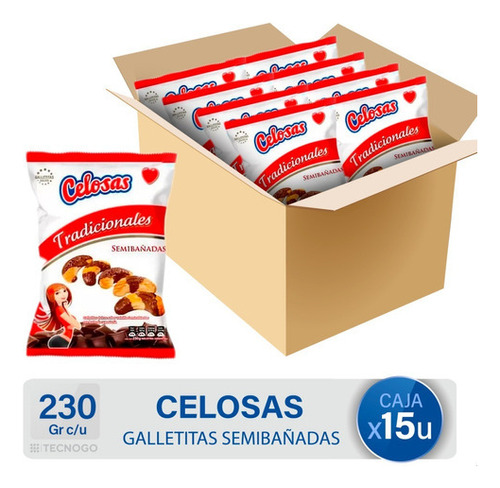 Caja Galletitas Celosas Tradicionales Semibañadas Vainilla