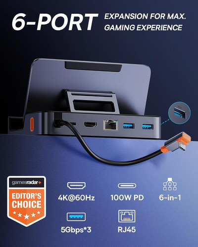 Estação De Ancoragem Baseus Gamex 6 Em 1 Para Steam Deck