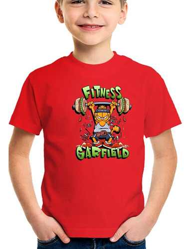 Poleras Niños Estampadas Con Diseño Garfield Fitness