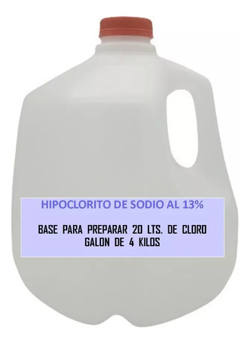 Hipoclorito De Sodio 4 Kilos Para Fabricar 20 Lts, De Cloro