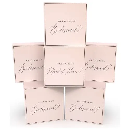 comprar Set De 6 Cajas De Propuesta Damas De Honor, 5 Cajas Ros...