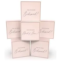 Comprar Set De 6 Cajas De Propuesta Damas De Honor, 5 Cajas Ros...