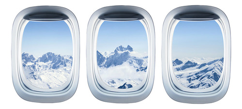 Adhesivo De Pared 3d Con Paisaje De Avión De Snow Mountain