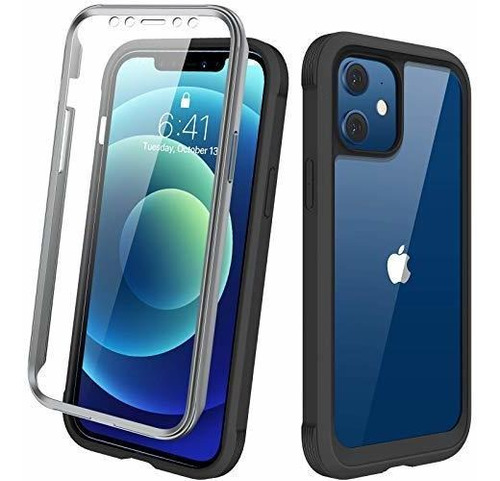 Funda Diaclara Bumper Para iPhone 12/12 Pro - Black/clear