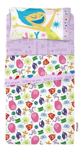 Juego De Sábanas Infantiles Piñata Dibujos Originales 1 1/2 Blanco Intensamente 2
