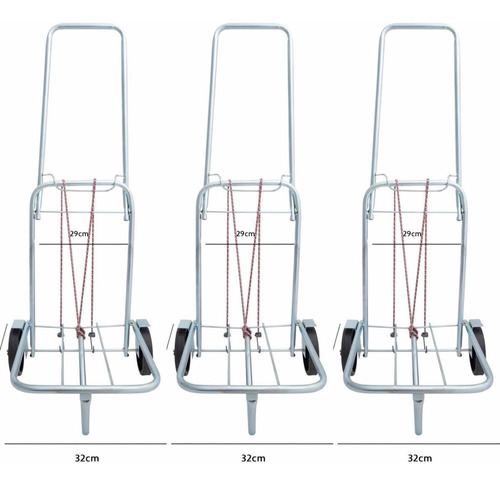 Kit 3 Carrinhos Transporte + 3 Elásticos Extensores Chapinha