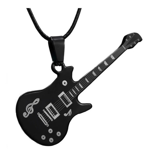 Collar Guitarra Eléctrica Rock Hombre + Bolsa Regalo Joyas