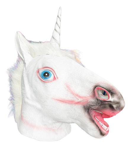Mascara Unicorn Unicornio Magico Halloween Terror Miedo Blanco Unicornio